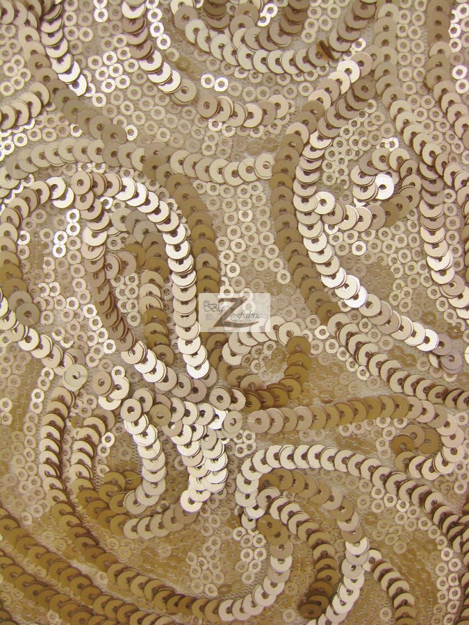 Curly Sequin Mesh Fabric | Sequins Fabric
